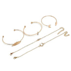 Set Of 5 Geometric Round Bracelets
