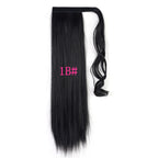 Long Straight Wrap Around Clip In Ponytail Hair Extension Heat Resistant Synthetic Tail Fake Hair