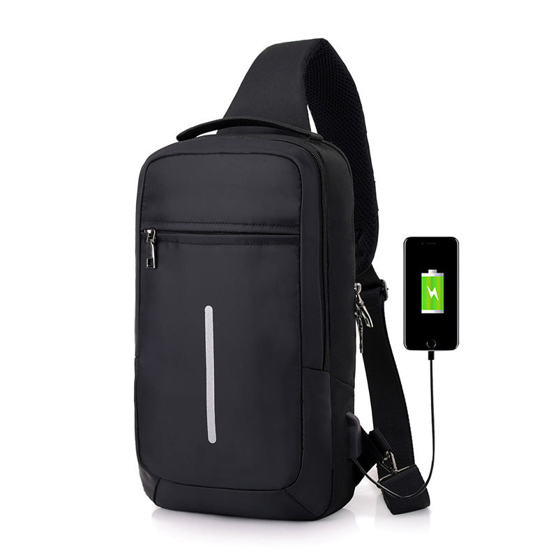 Anti-theft USB charging chest bag with you Main image