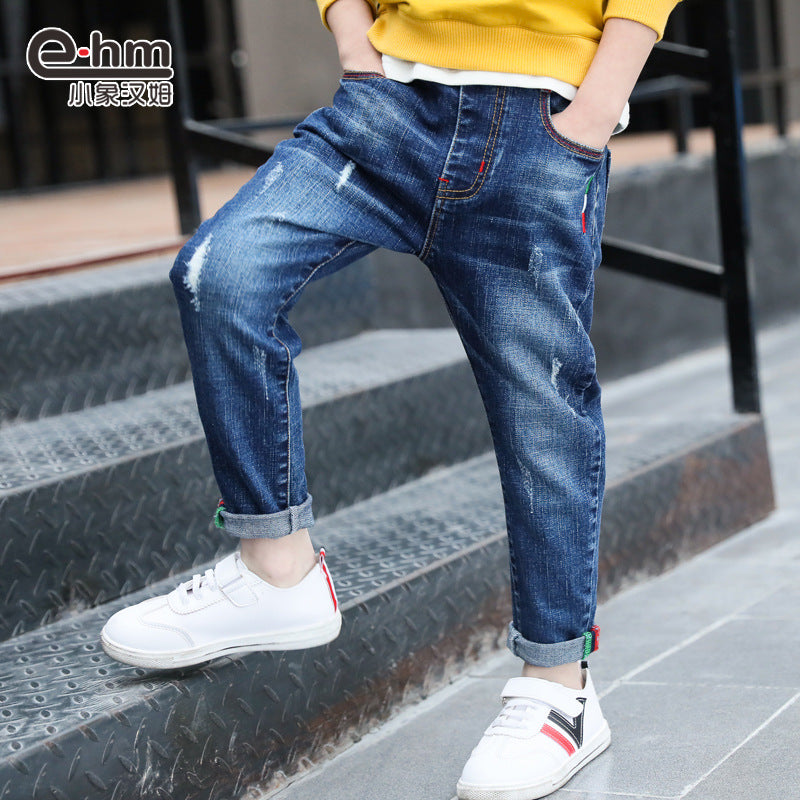 Boys' denim trousers, new style, big children's trousers, spring and autumn children's trousers Secondary image