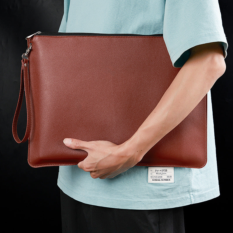 Sleek, High-capacity, Waterproof Leather Organizer For Contracts And Documents