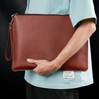 Sleek, High-capacity, Waterproof Leather Organizer For Contracts And Documents