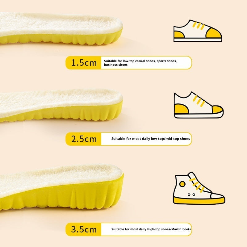 Cloud Winter Warm Height Increasing Insole Wool Fleece Lined