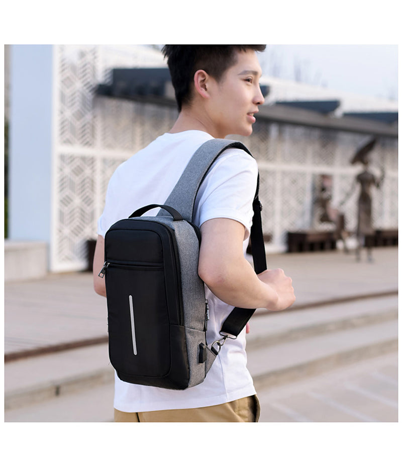 Anti-theft USB charging chest bag with you Secondary image
