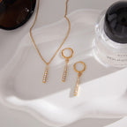 Titanium Steel Zircon Necklace Womens Jewelry Stainless Steel Earrings That Wont Fade