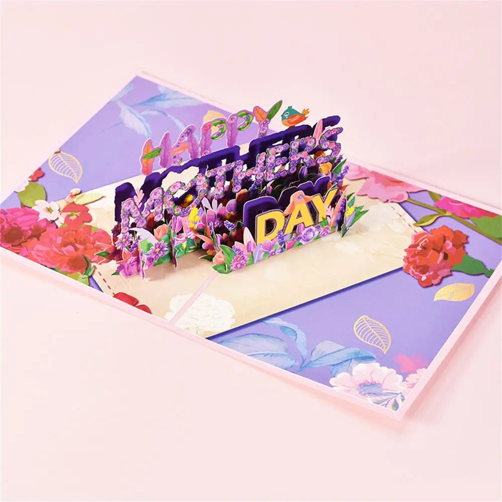 3D PopUp Flower Bouquet Cards Gifts Anniversary PopUp Mom Floral Bouquet Wife Invitation Card Greeting Cards Mothers Day Cards Postcard Secondary image