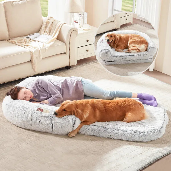 Human Dog Bed, 71"x43"x12" Dog Beds For Large Dogs, Foldable Plush Washable Dog Bed For People Doze Off, Orthopedic Dog Beds For Humans Size Fits You And Pets Main image