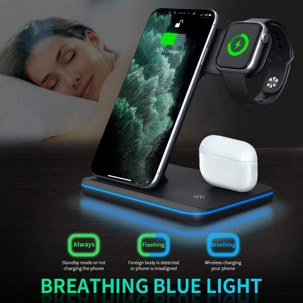 Compatible Mobile Phone Watch Earphone Wireless Charger 3 In 1 Wireless Charger Stand Main image