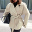 Women's Loose-Fit Trench Coat With Lapel Collar Defined Waist And Belt