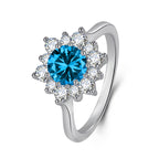 Elegant Full-diamond Snowflake Stud Earrings Pendant Necklace And Ring Jewelry Set