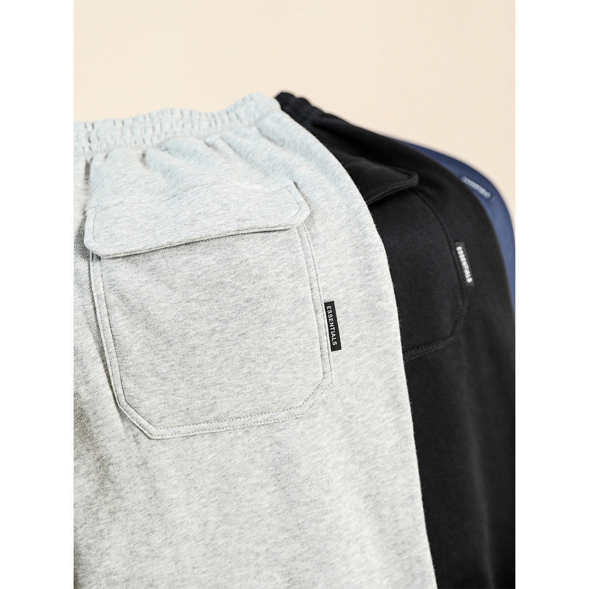 Slightly Loose Drawstring Grey Trousers With Footwear For Men Secondary image