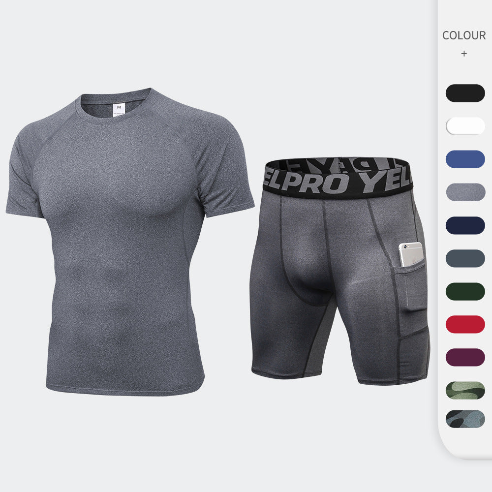 Short-sleeved Breathable Quick-drying Shorts Running Sportswear Two-piece Set Main image