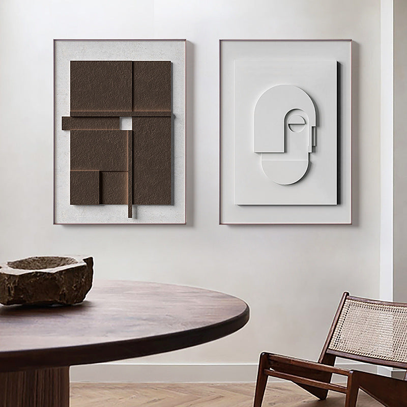 Three-dimensional Abstract Silent Style Geometric Morandi Hanging Painting Secondary image