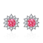 Elegant Full-diamond Snowflake Stud Earrings Pendant Necklace And Ring Jewelry Set