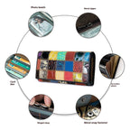 Women's Leather Storage Mid-length Personalized Cowhide Stitching Wallet