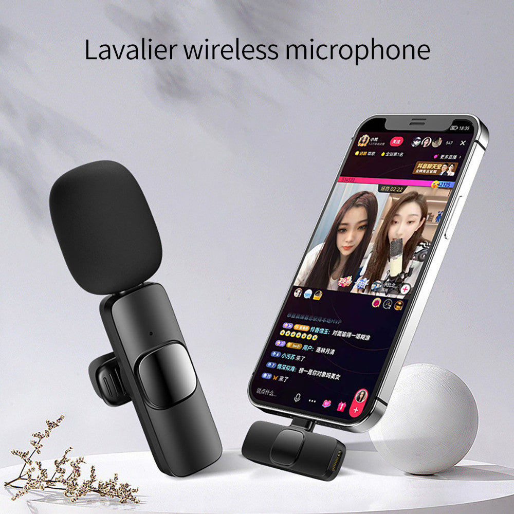 Wireless Lavalier Microphone Portable Audio Video Recording Mini Mic For I Phone Android Long Battery Life Live Broadcast Gaming Main image