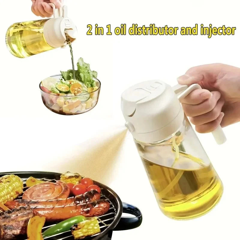 2in1 500ml Plastic Spray Oil Sprayer Bottle Spray Oil Dispenser Oil Jar Cruet BBQ Kitchen Baking Roasting Picnic Kitchen Tool Secondary image