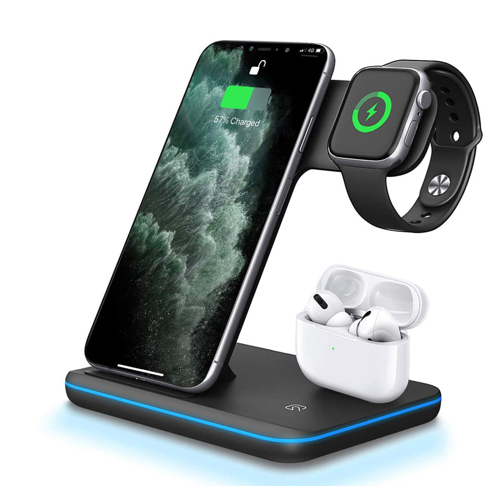 Compatible Mobile Phone Watch Earphone Wireless Charger 3 In 1 Wireless Charger Stand Secondary image