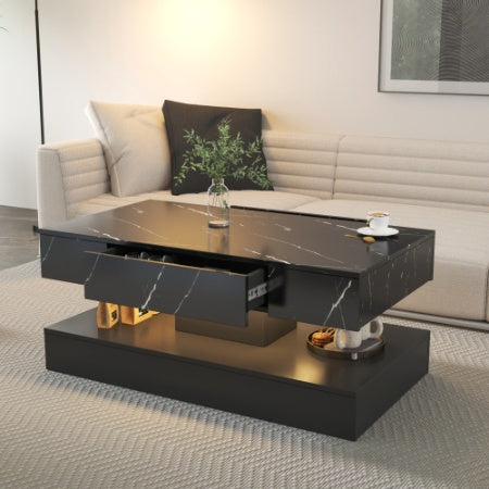 6.93IN High LED Coffee Table,Modern Coffee Table For Living Room,Living Room Tables,Large Living Room Furniture,LED Lights Main image