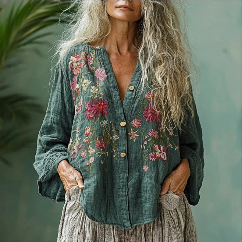 Women's Casual Floral Shirt Secondary image