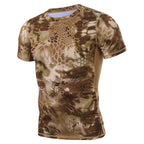 Slim-fit Casual Crew-neck Python-pattern T-shirt For Men